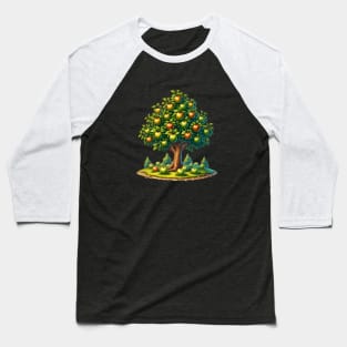 Apples Meadow Forest Colorful Trees Baseball T-Shirt